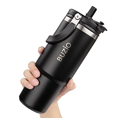 BUZIO 40oz Insulated Tumbler with Lid and Straw, Stainless Steel 40 oz  Tumbler with Handle, Cupholder Friendly Water Bottles, Vacuum Coffee Mug