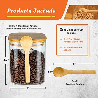 Glass Steel Window Jars For Kitchen Storage Food Spices Canister Set 800ml