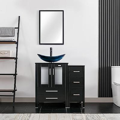 Eclife 24 Bathroom Corner Cabinet with Mirror, Wall Mount Mirror Cabi