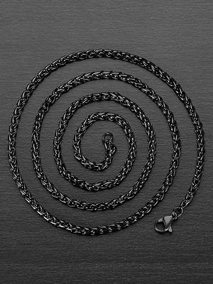 Coastal Jewelry Black Plated Stainless Steel Spiga Chain Necklace