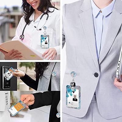Retractable Badge Holder, with Carabiner Scroll Clip and Keychain, Vertical  ,ID Card Cute and Fashionable Design Snow Leopard, Badge Holder for Office,  Nurse, Teacher (Color B) - Yahoo Shopping
