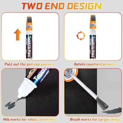 Touch Up Paint, Automotive Scratch Repair Two-In-One Touch Up Paint Pen,  Quick and Easy Solution to Repair Minor Scratches for Cars, Black, 0.4 fl oz