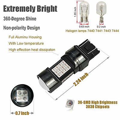 LED Switchback White / Amber Auto LED Bulb T20 7443 7444 36SMD Turn Si