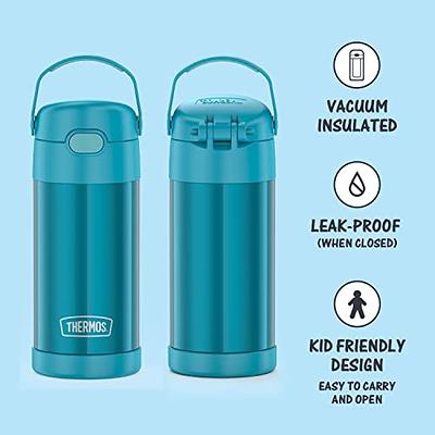 THERMOS FUNTAINER 12 Ounce Stainless Steel Vacuum Insulated Kids Straw  Bottle, Grey