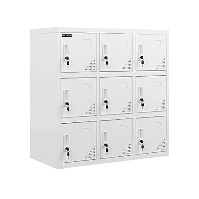 Metal Locker Storage Organizer Cabinet + 9 Doors For Office School