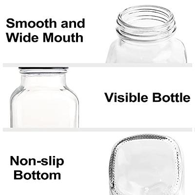  [ 8 Pack ] Glass Juicing Bottles with 2 Straws & 2 Lids w Hole-  16 OZ Travel Drinking Jars, Water Cups with Black Airtight Lids, Reusable  Tall Mason Jar for