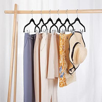 Zober Velvet Hangers 50 Pack - Heavy Duty Black Hangers for Coats, Pants &  Dress Clothes - Non Slip Clothes Hanger Set - Space Saving Felt Hangers for