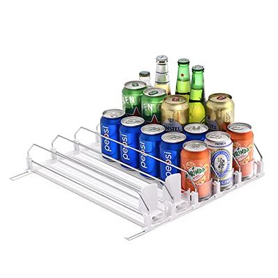 SCAVATA 2 Pack Soda Can Organizer for Refrigerator, Stackable Canned Food  Pop Cans Container Can Holder Dispenser with Lid for Fridge Pantry Rack  Freezer, Clear Plastic Storage Bins-Holds 12 Cans Each 