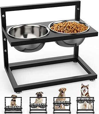 Elevated Dog Bowls Large Breed, Raised Dog Food Bowls for Large Dogs,  Adjustable Tall Dog Bowl Stand, Raised Dog Dish Tilted Slanted Pet Feeder  w/