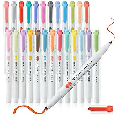 Retractable Highlighters Assorted Colors: Chisel Tip Click