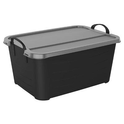 Project Source Commander X-large 50-Gallons (200-Quart) Black and Yellow  Heavy Duty Tote with Standard Snap Lid