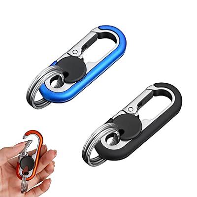 DEKEWEI Carbon Fiber Style Car Keychain Microfiber Leather Key Chain,  Universal Key Chains for Key Fobs for Men and Women, 360 Degree Rotatable  with