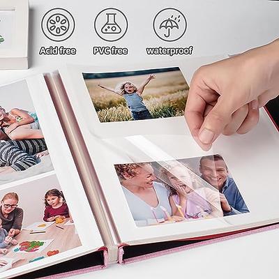 Photo Album Self Adhesive with Picture Display Window,40 Pages DIY  Scrapbook Album ,Linen Cover Memory Book 