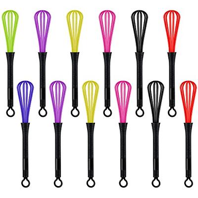 Silicone whisks set- PanPacific 10 12 Nonstick Whisks with with Sealed  Wood Handle+ 5 7 Small Wire Whisk- Multifunctional Whisks for cooking-  Mint