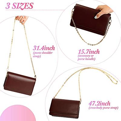 WEICHUAN 47/120cm DIY Iron Flat Chain Strap Purse Chain Accessories Purse  Straps Shoulder Cross Body Replacement Straps, with Metal Buckles (Gold)