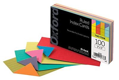 Oxford Ruled Color Index Cards, 4 x 6, Assorted Colors, 100 Per Pack