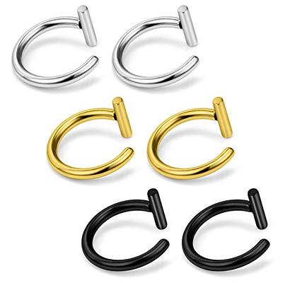 Ruifan 14G T Shaped Stainless Steel Gothic Clip on Non piercing