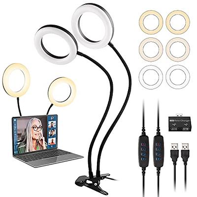 Ring Light for Laptop Zoom Meetings, Video Conference Lighting Kit, 5“ Clip  On Ring Light for Video Conferencing Skype Video Call/Virtual Meeting/Zoom