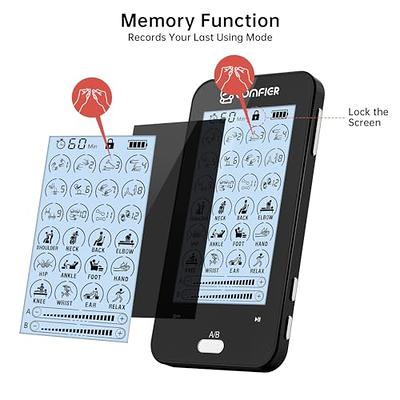 Comfier Tens Unit Muscle Stimulator with 2 Channels, Electric Pulse Back Massager for Pain Relief Therapy with 24 Modes-CF-8015