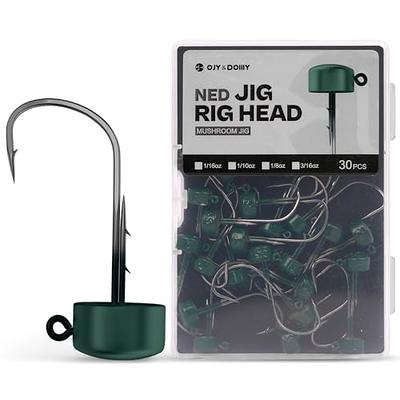 MadBite Ned Rig Jig Hook Kits, Finesse Mushroom Jig Heads for Soft