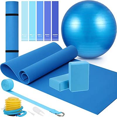 Beginner's Yoga Starter Kit Set - 6mm Thick Non-Slip Exercise Yoga Mat, 2  Yoga Blocks, Yoga