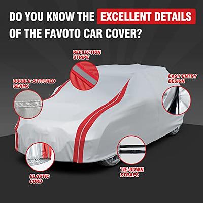 Favoto Car Cover Waterproof All Weather Sun Protection for