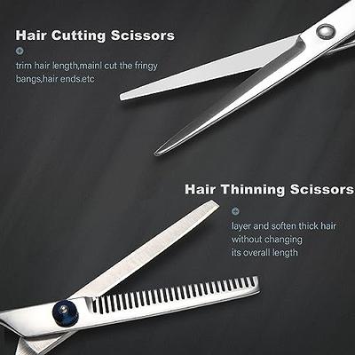 10pcs hair cutting scissors set, professional haircut scissors kit with  cutting scissors,thinning scissors, comb,cape, clips, black hairdressing