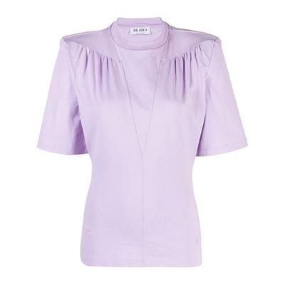 Jewel Cut-out Cotton T-shirt - Purple - The Attico Tops - Yahoo