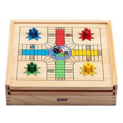 Wooden Board Game Box Scrabble Chess Checkers Dominoes