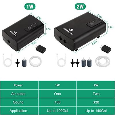 fishkeeper Aquarium Air Pump for Fish Tank, Single/Dual Outlet