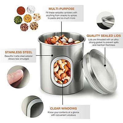 Quality Stainless Steel Canister Set for Kitchen Counter with