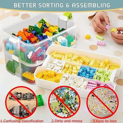 Plastic Storage Organizer for Lego Box Kids Child Toy Stackable Containers  with Lids Bins 3 Layers Adjustable Compartments Building Blocks Chest Case  - Yahoo Shopping