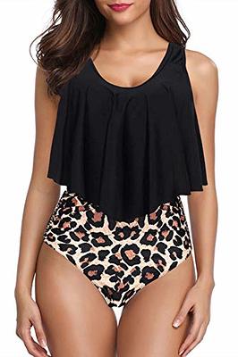 Yonique Womens Plus Size Tankini Swimsuits with Shorts Flounce Two Piece  Bathing