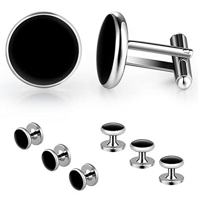 HAWSON Mens Jewelry Cuff Button Covers with Box Fastener Metal Cover Button  for Clothing