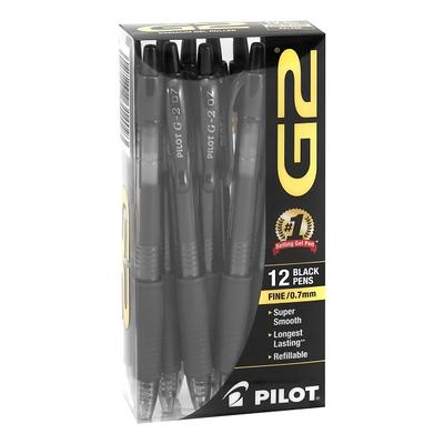 TUL GL Series Retractable Gel Pens, Medium Point, 0.7 mm, Black Barrel, Black Ink, Pack of 12 Pens