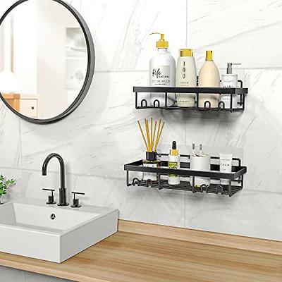 Moforoco Shower Caddy Shelf Organizer Rack, Self Adhesive Black