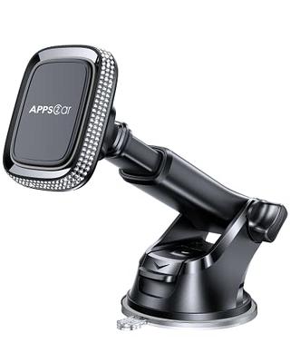 APPS2Car Magnetic Phone Holder for Car, Dashboard Windshield Phone Holder  Mount with Flexible Arm & Built-in Strong Magnets, Suction Cup Phone Holder