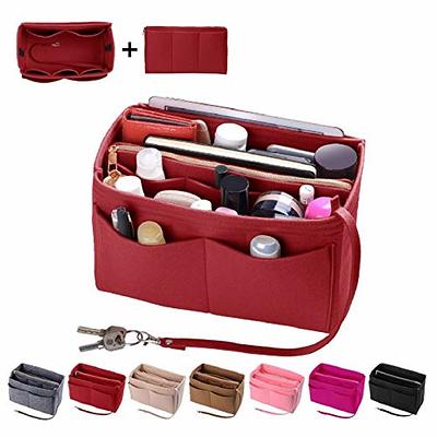 Pure Organizer Insert, Felt Bag Organizer With Zipper, Handbag Tote Shaper