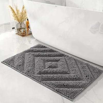 PrimeBeau Striped Bath Rugs for Bathroom Anti-Slip Bath Mats Soft Plush  Chenille Shaggy Mat, Ivory, 20 x 32 Plus 17 x 24