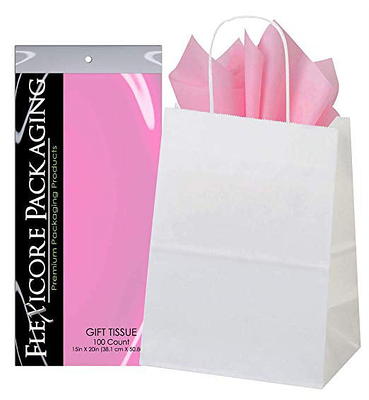 50ct White Paper Gift Bags + 100ct Light Pink Gift Tissue (Flexicore  Packaging) - Yahoo Shopping