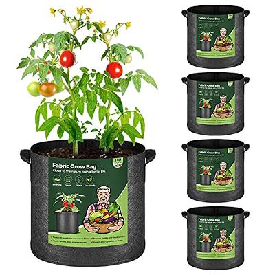 Potato Grow Bags 5 Pack 5/7/10 Gallon Vegetable Growing Bags With Handles  Breathable Non-woven Fabric Plant Grow Bag Planting Bag Containers For Ve