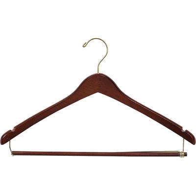 Osto 30 Pack Natural Wooden Suit Hangers; Ultra-durable Smooth