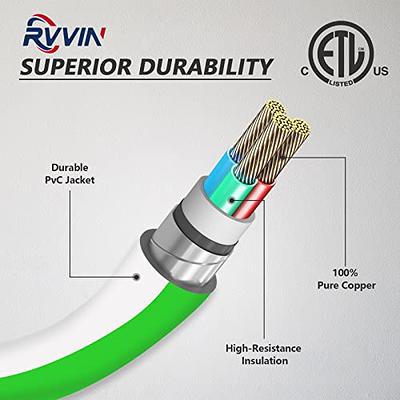 RVVIN 3 Prong 30 Amp to 30 Amp 110 Volt RV Adapter Cord, 12 Inch NEMA