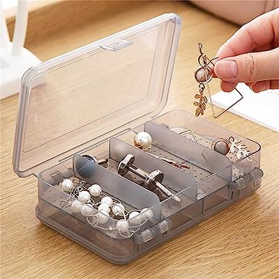 MIOINEY Compartment Storage Box with 3 Drawers Acrylic Transparent Jewelry  Organizer Nail Charm Holder with 72 Compartments for Crafts Art Supply Nail  Tip Beads Earrings Ring Studs (Clear Brown) - Yahoo Shopping