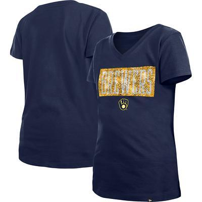 Youth White/Navy Detroit Tigers Heavy Hitter V-Neck T-Shirt