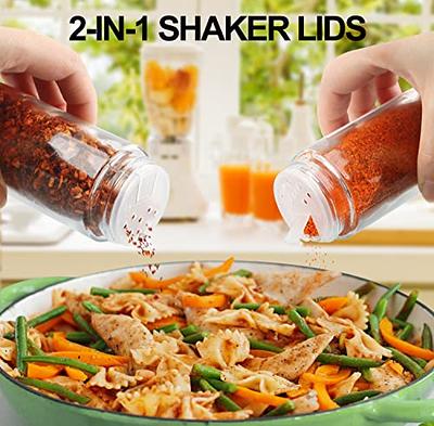 Talented Kitchen 8 Pack Large Glass Spice Bottles with 239 Preprinted Label  Stickers, 8 Ounce Empty Square Seasoning Jars with Shaker Lids & Silver  Airtight Caps