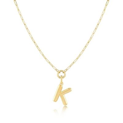 18k gold plated initial necklace (letter N)
