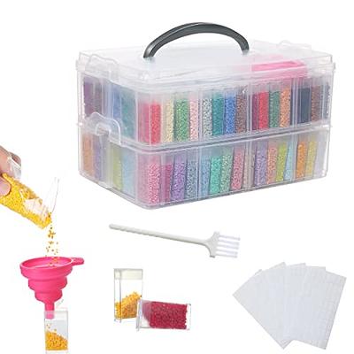 QUEFE 1 Pack 8 Grids Bead Organizers and Storage, Plastic 1 Pack, clear