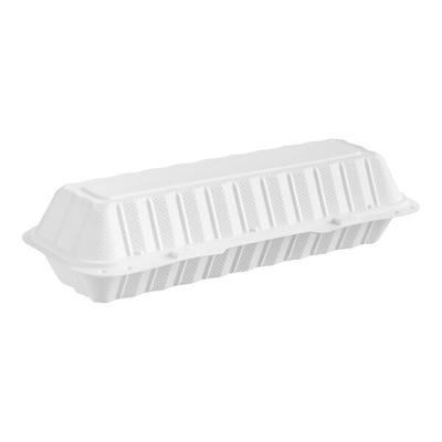 Medium White Takeout Boxes - 9x6 Mineral Filled Hinged Containers