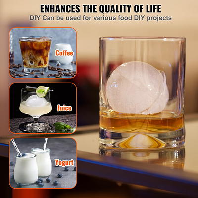 BENTISM Ice Ball Press Ice Ball Maker 2.4/60 mm Ice Press Kit for Whiskey  Silver